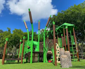 Bright green playground