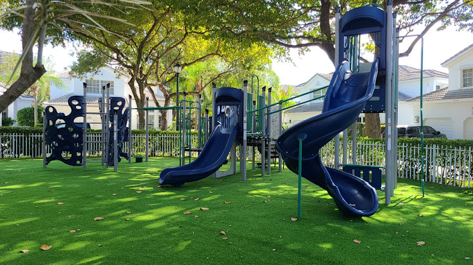 Blue Playground with Swirl Slides