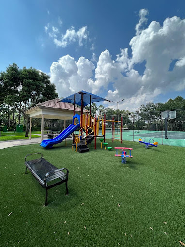 Park with Bench and Playground